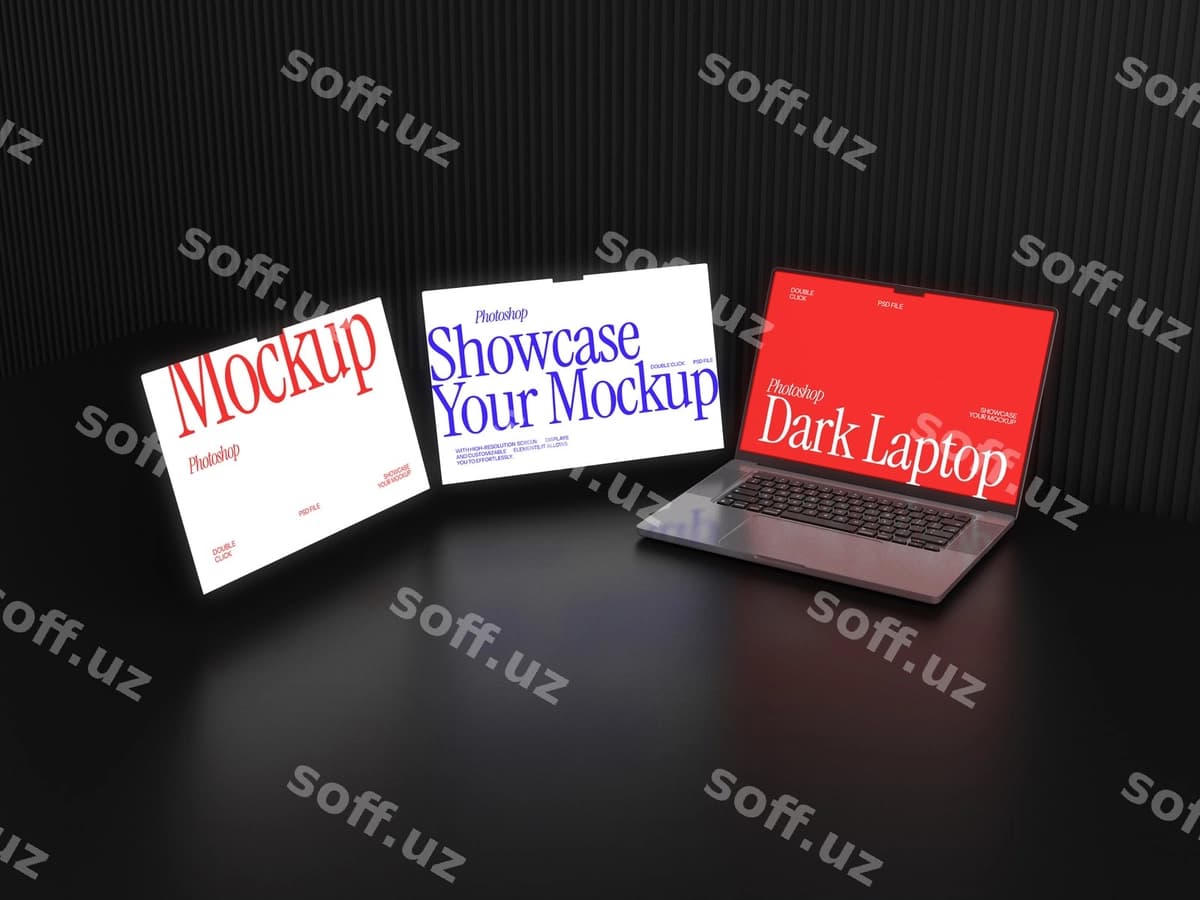 Laptop prezentatsiyasi mockup | Laptop presentation mockup