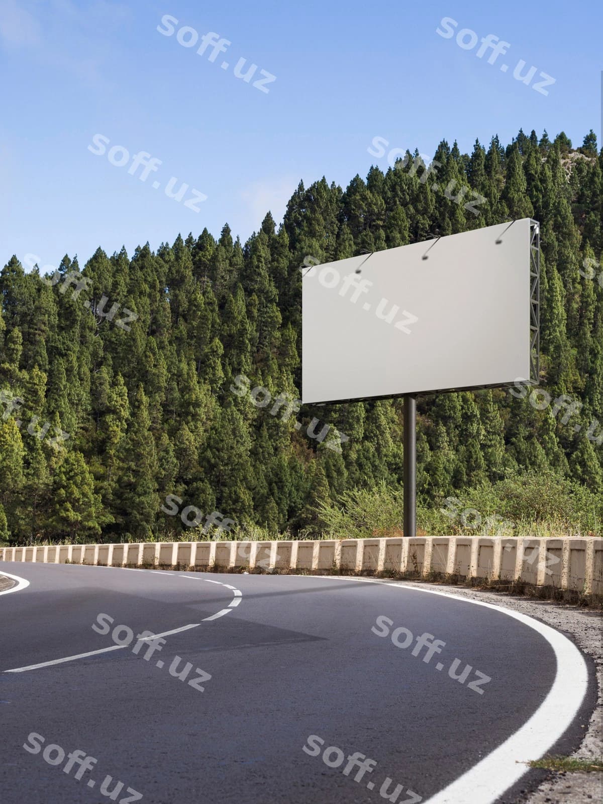 Katta reklama doskasi namunasi yo'li | Large billboard mockup road