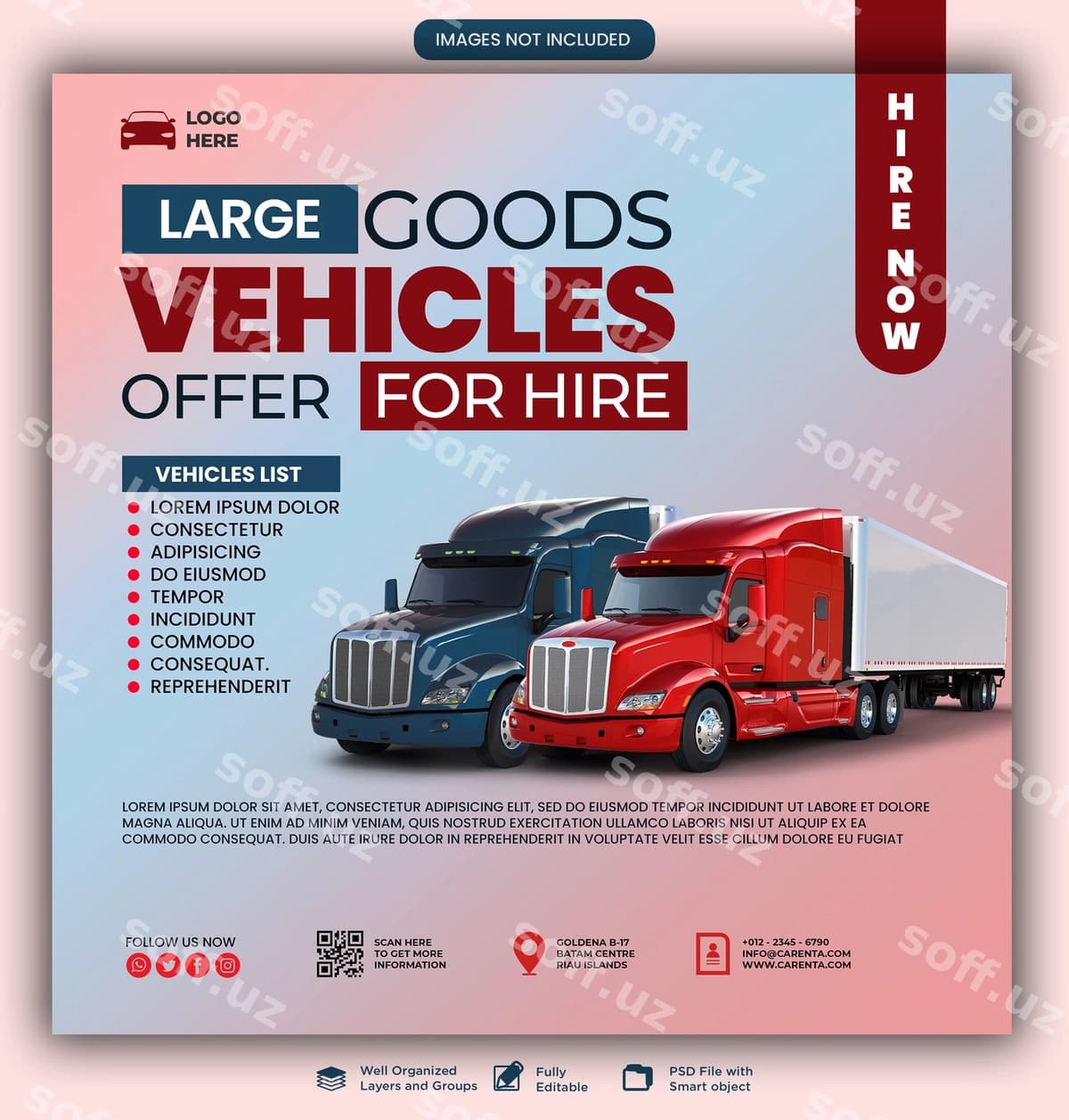 Katta qizil yuk avtomobili katta prinsip bilan sotuvda | Large red truck with large trailer sale