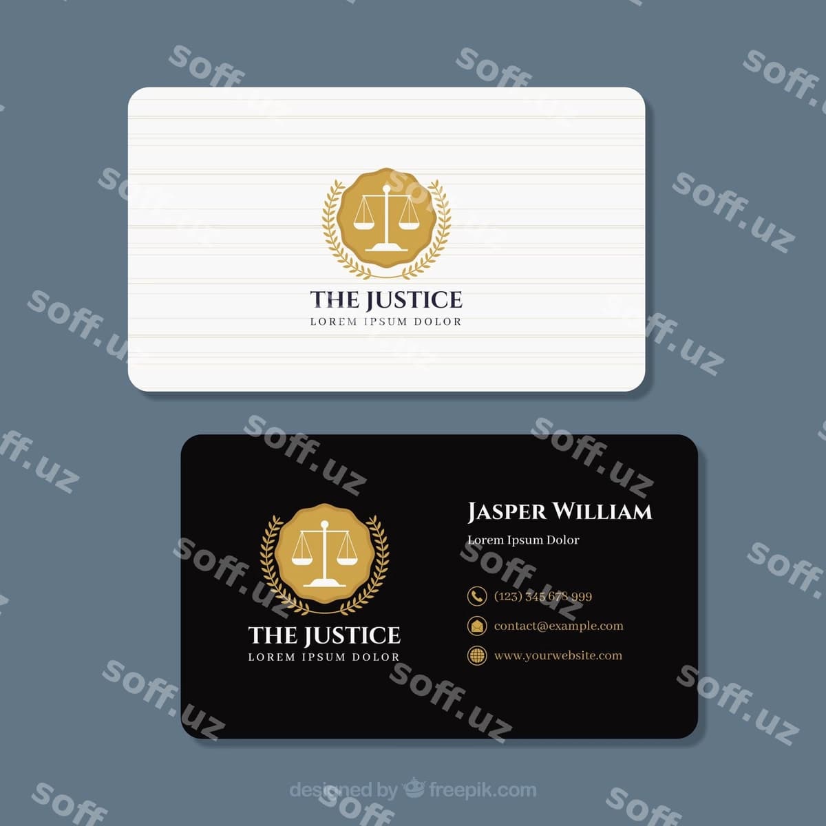 Hukmetchi karta shabloni | Lawyer card template