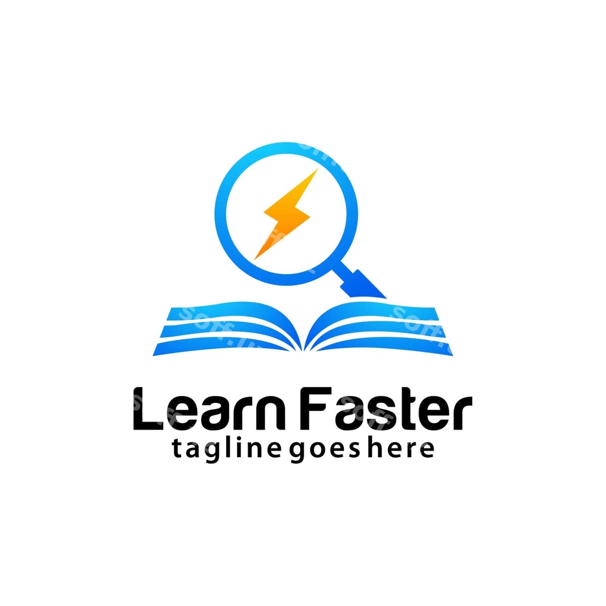O'rganing tezroq logo dizayn shabloni | Learn faster logo design template