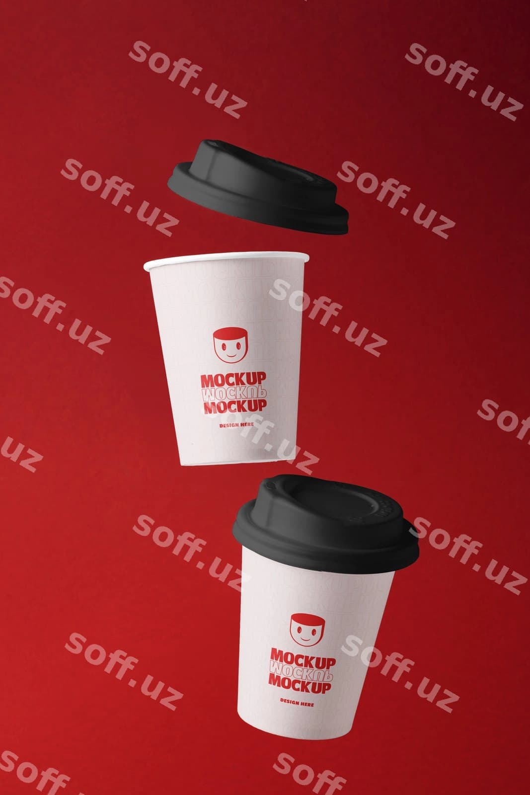 Paravayetta kupolmasi mockup | Levitating paper cup mockup