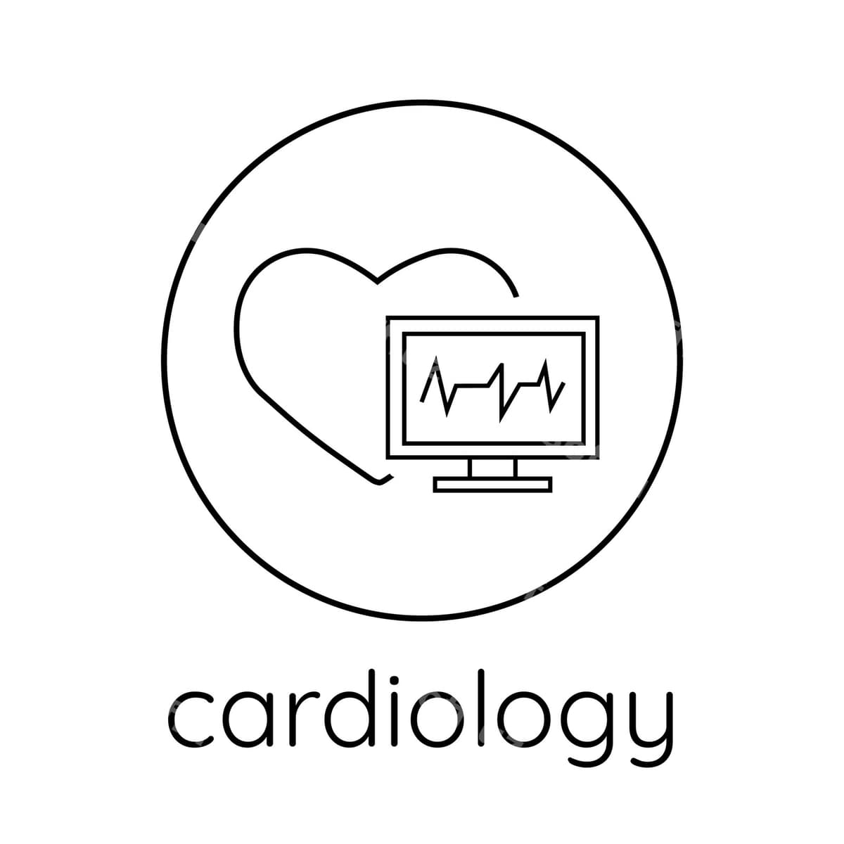 Chiziq ikon kardiologiyasi | Line icon cardiology