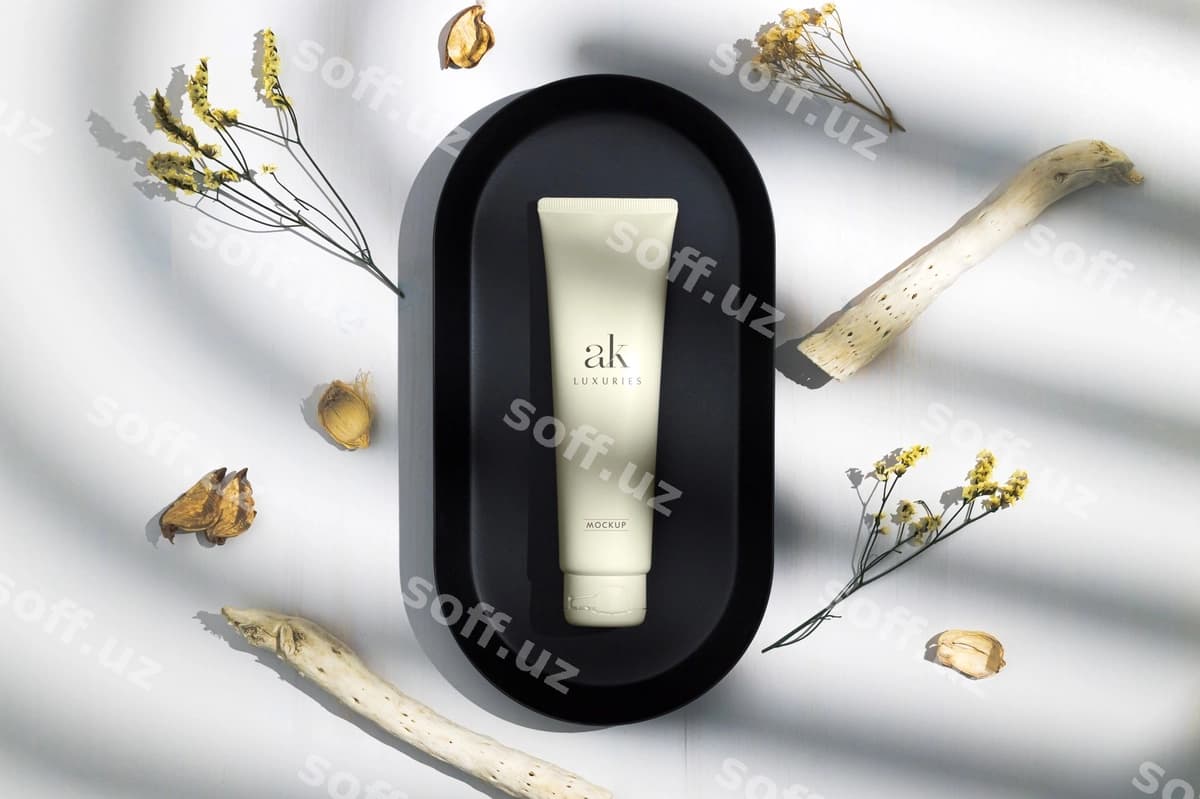 Logo namuna kozmetik krem tube | Logo mockup cosmetic cream tube
