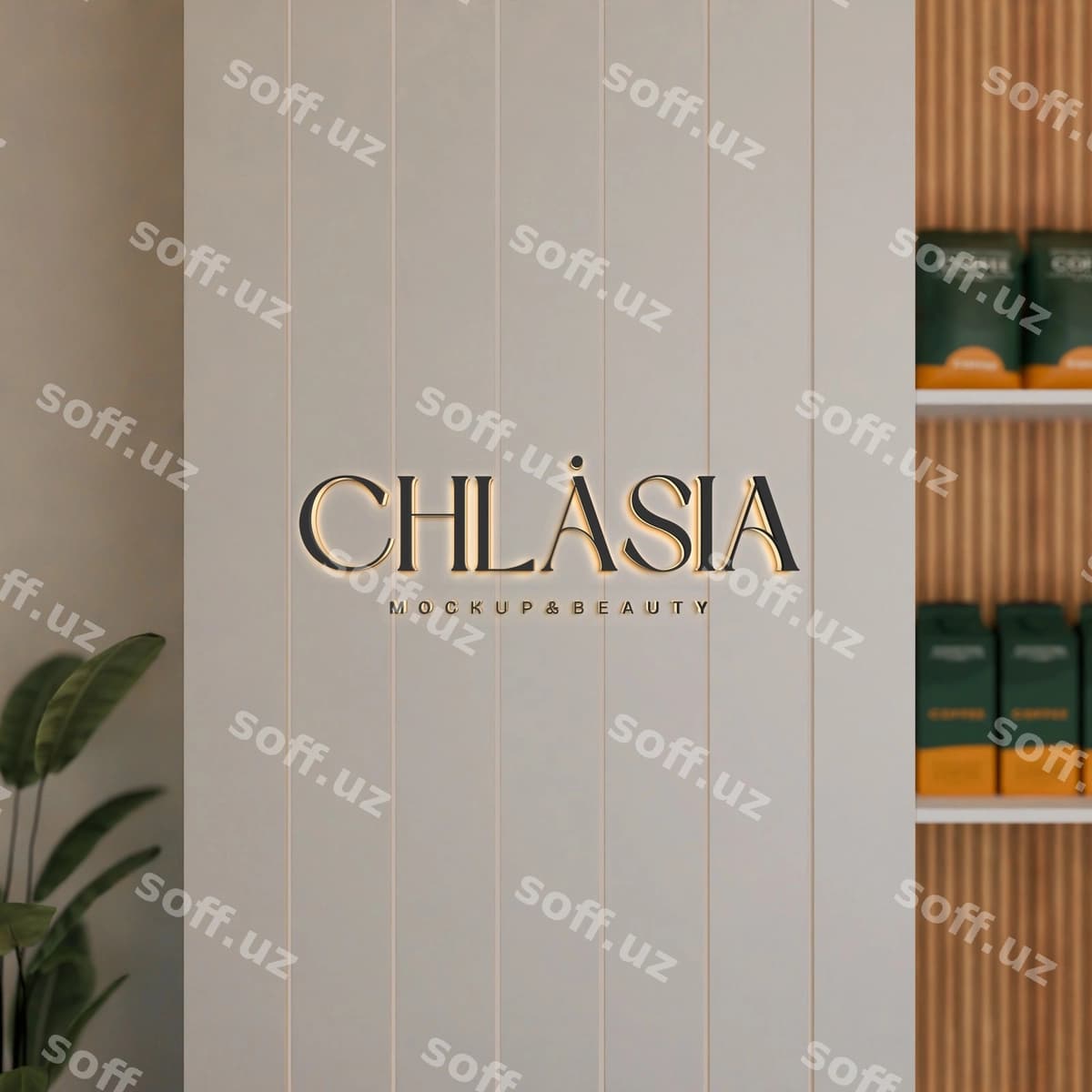 Logotip mockup devor belgisi | Logo mockup wall sign