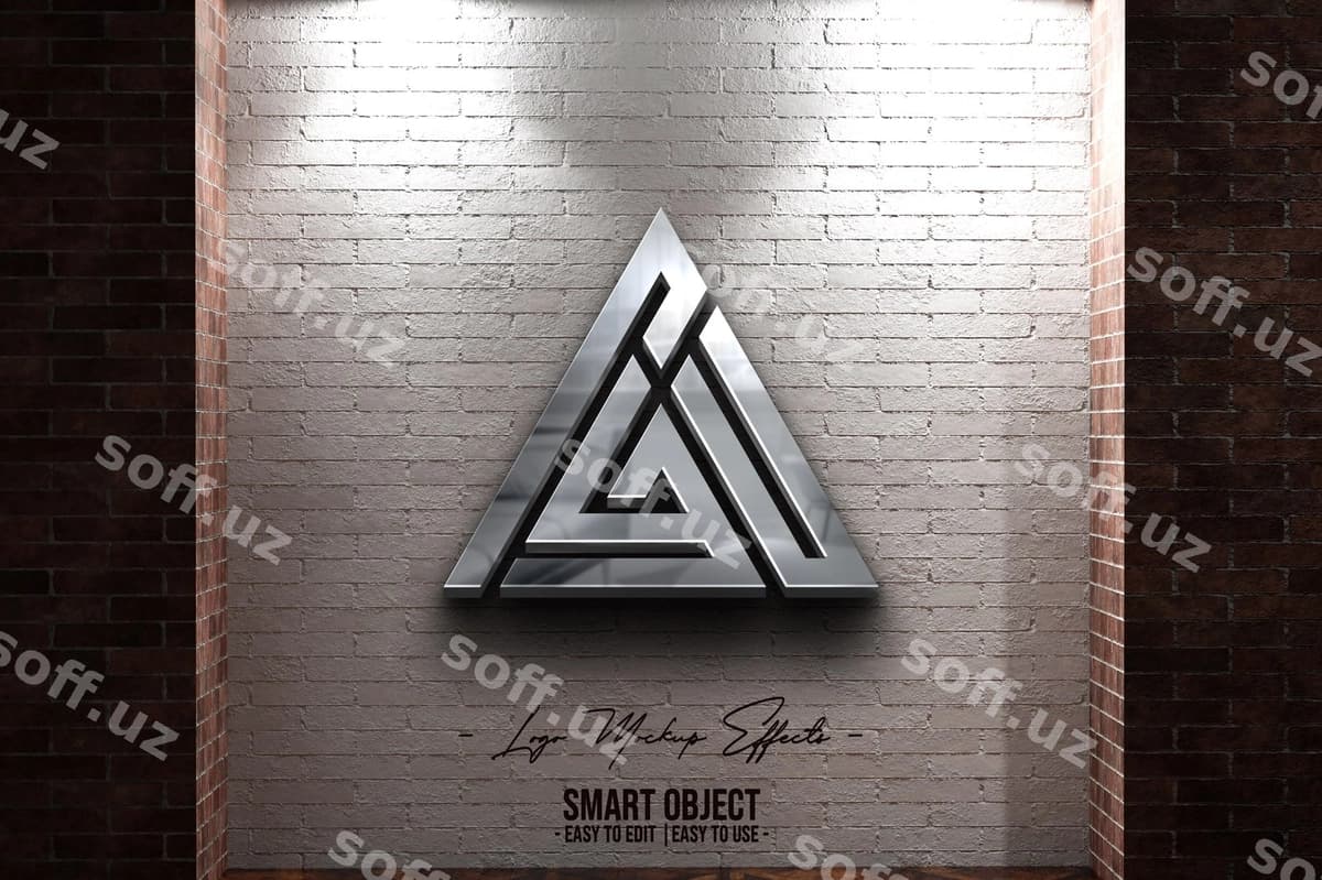 Logotip namunasi kumtir logotip bilan | Logo mockup with silver logo