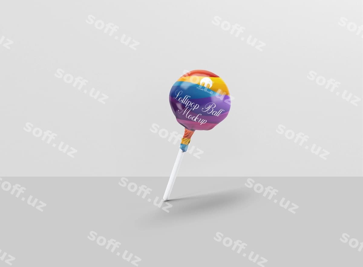 Lollipop konfetasi mockup | Lollipop candy mockup