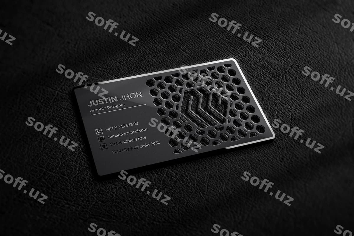 Metal dekor logotipi mockup | Luxury black metal cutout logo mockup