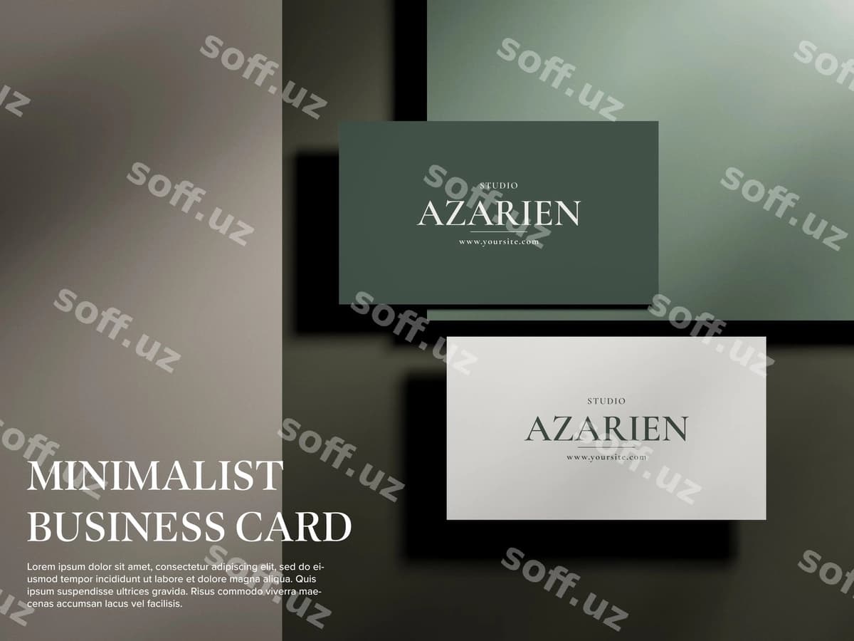 Bozorovka biznes karta namunasi | Luxury business card mockup