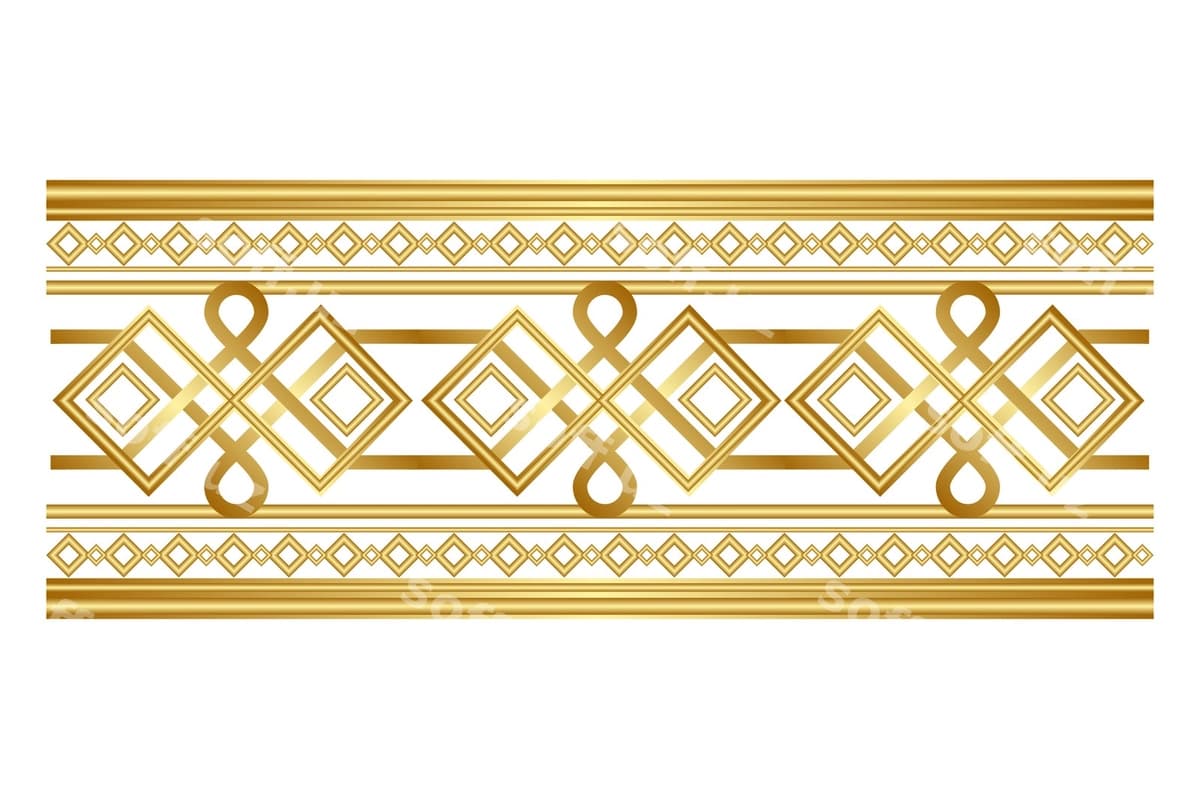 Hashm oltin bezatuvchi chegara | Luxury golden ornamental border