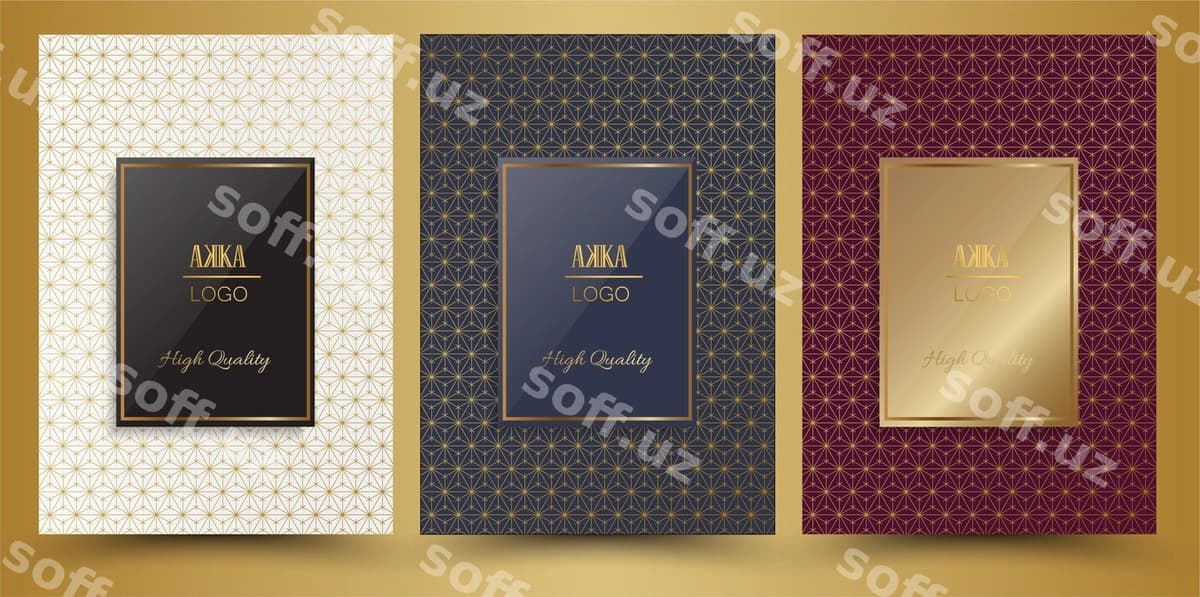 Hashm paket menyu qoplami shaklli | Luxury package menu cover geometric