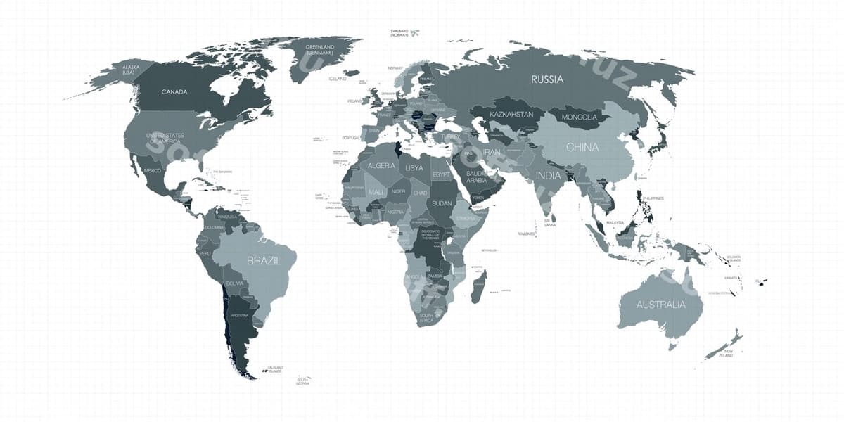Dunyo xaritasi davlatlar bo'yicha ajratilgan | Map world divided by country