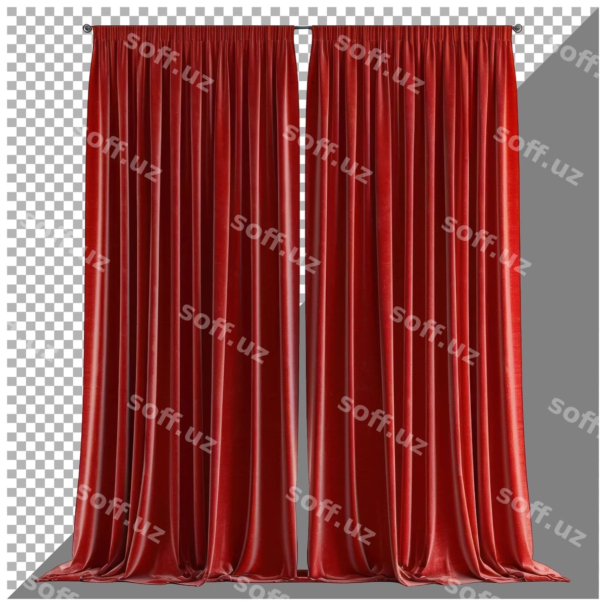 Qiziljinsimtosa parda shaffof orqa fonda | Maroon curtain transparent background
