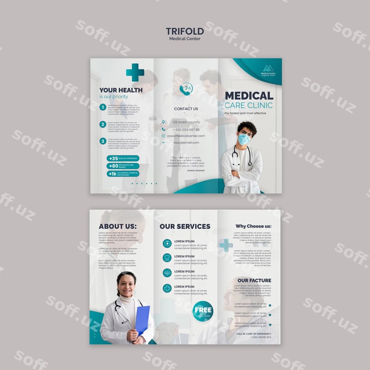 Tibbiyot markazi shablonini loyihalash | Medical center template design