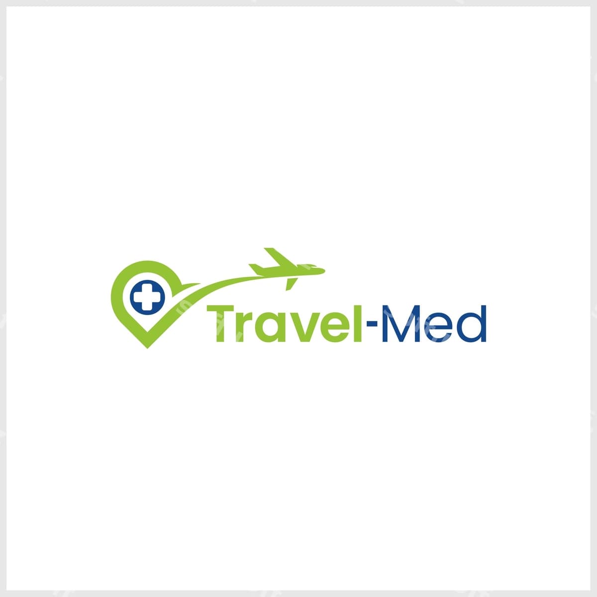 Tibbiy samolyot sayohati logotipi shablonini loyihalash | Medical plane travel logo template design