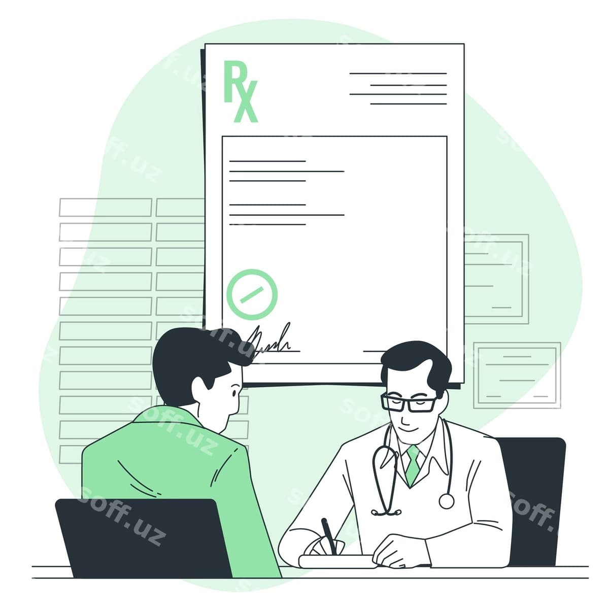 Tibbiy retsept konsepsiya illustratsiyasi | Medical prescription concept illustration
