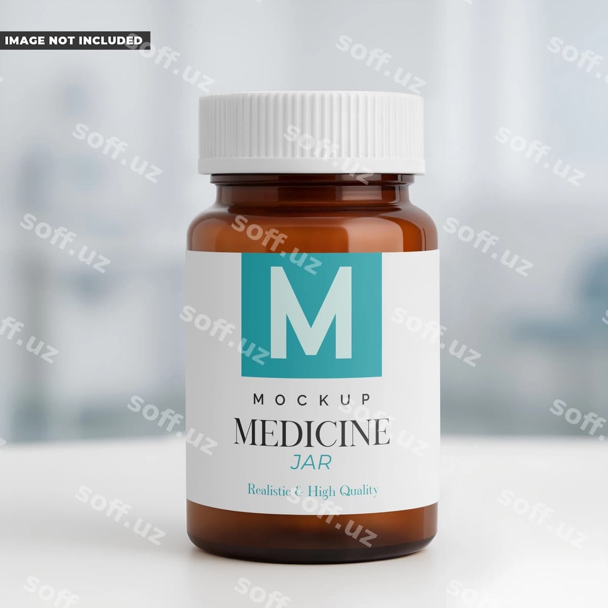 Dori qoshiqchasi namunasi | Medicine jar mockup