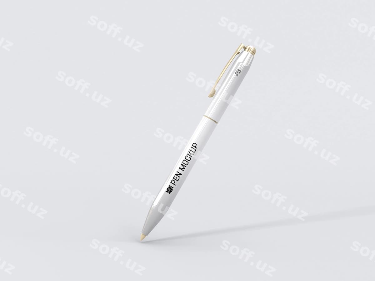Metal yozuvchi qozon branding mockup | Metal writing pen branding mockup