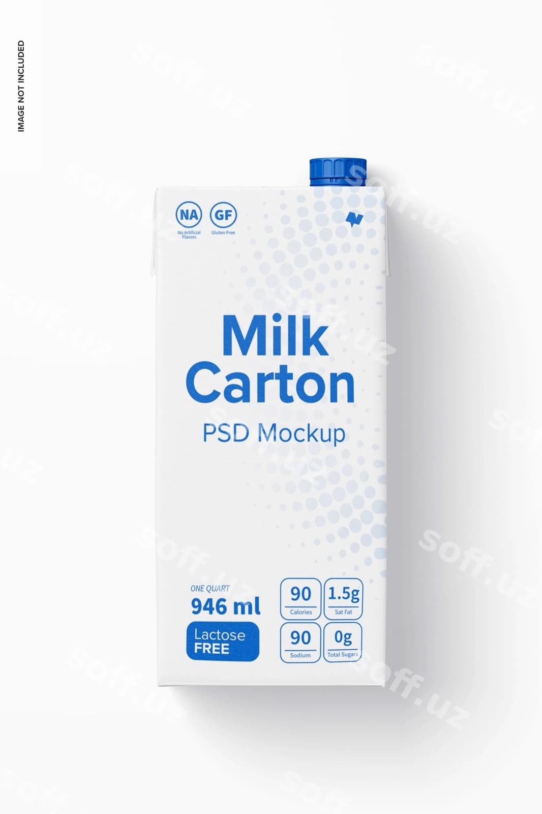 Sut karton mockup yuqori ko'rinish | Milk carton mockup top view