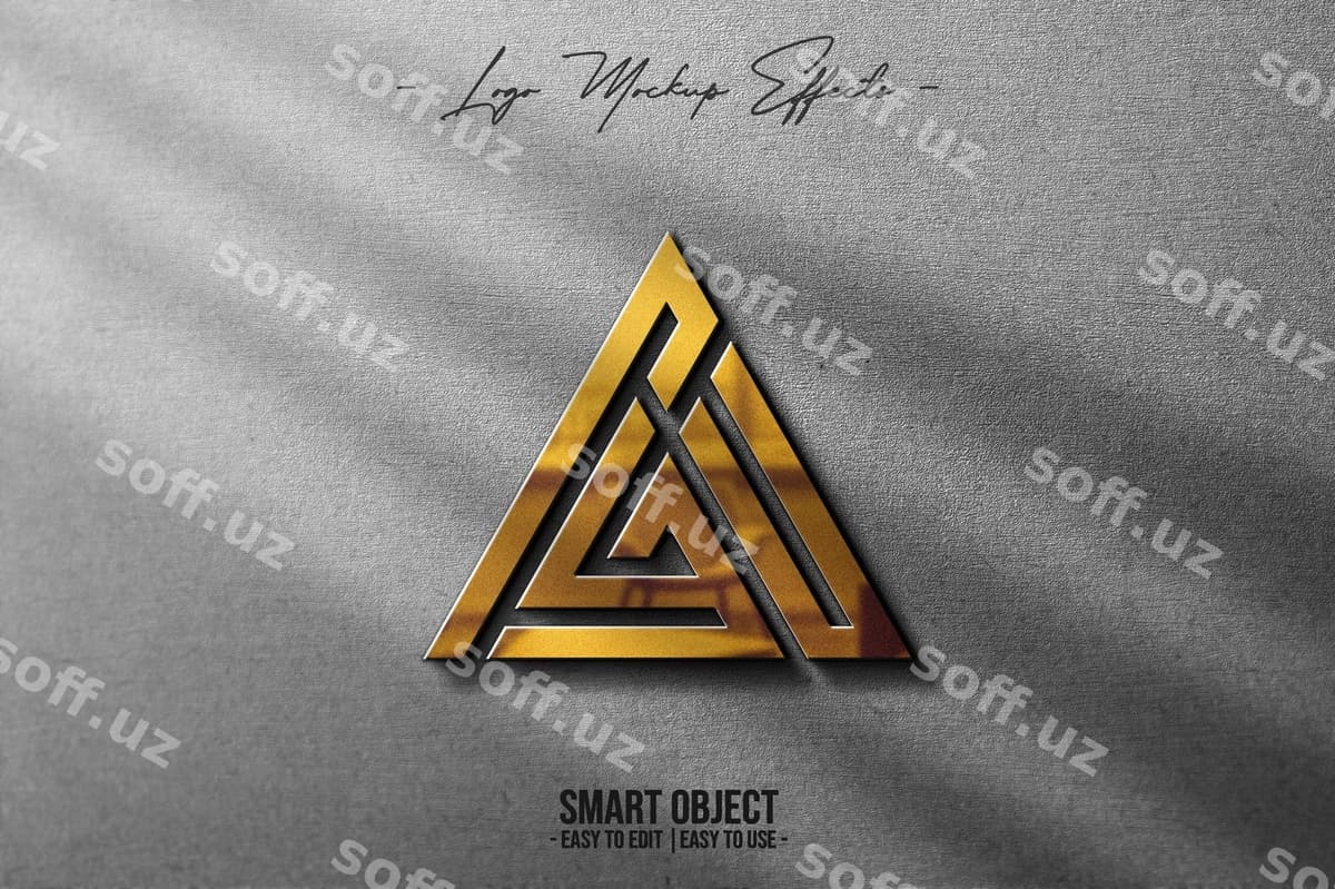 Oltin logotipli mockup | Mockup with gold logo