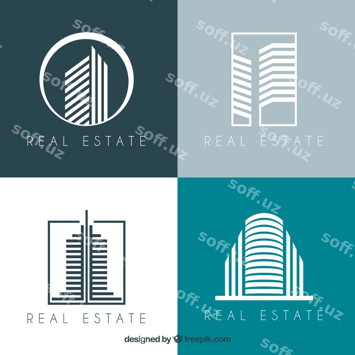 Zamonaviy to'plam binolar logotiplari | Modern collection real estate logotypes