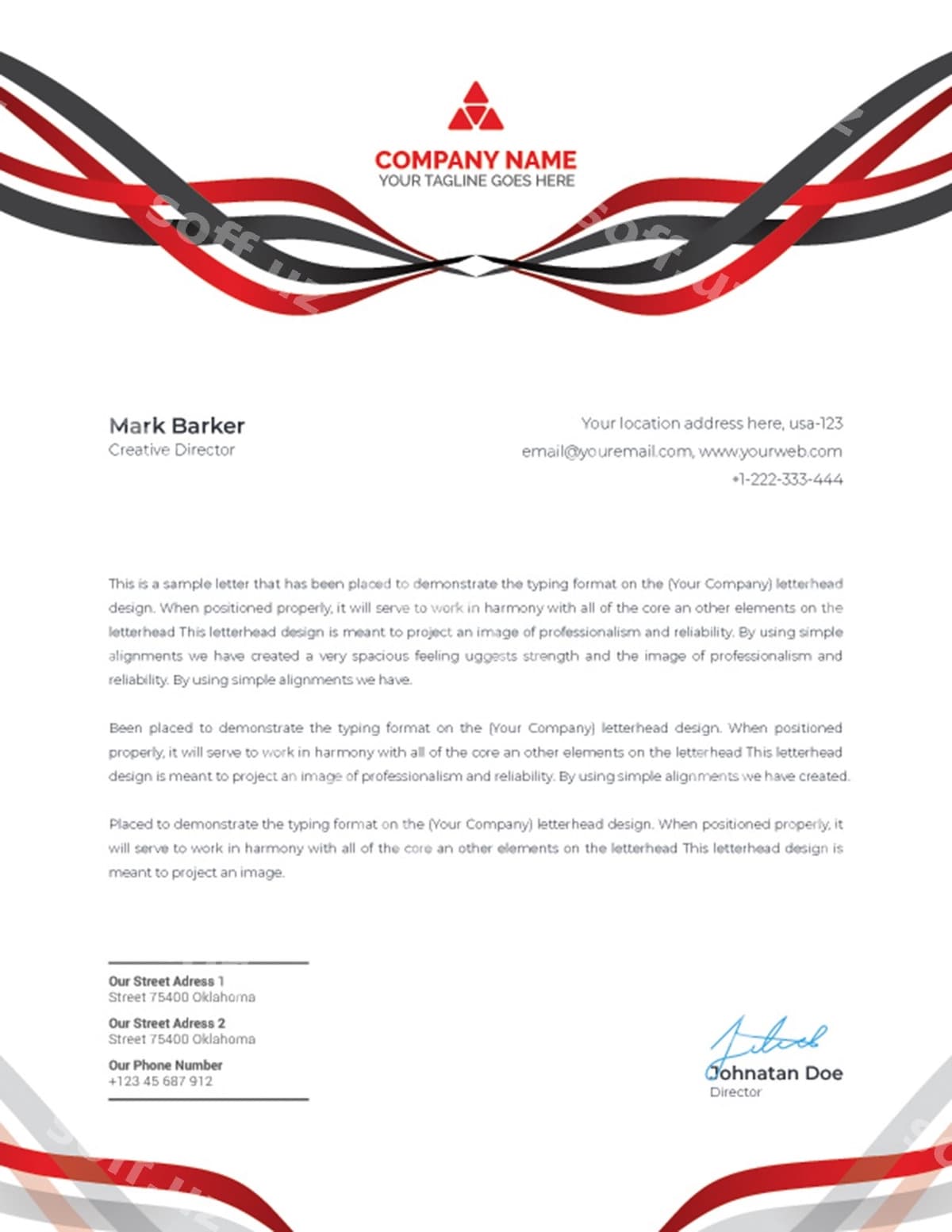 Zamonaviy xat sarlavhasi shabloni dizayni | Modern letterhead template design