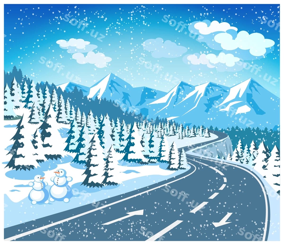 To'pka landshtasi qishda | Mountain landscape winter