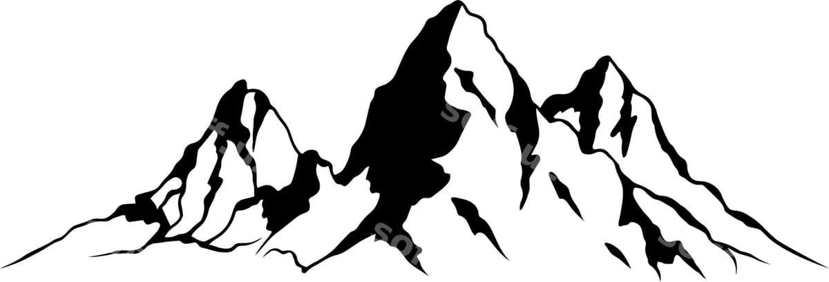 To'p qoratmasi chizma klipart | Mountain range sketch clipart