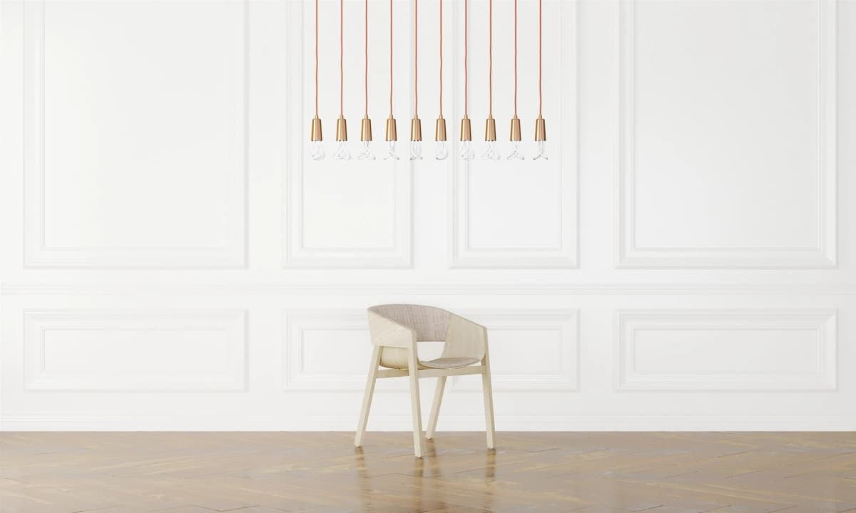 Kresloli zamonaviy interyerli ko'p lampochkali chiroq | Multi bulb lamp with chair modern interior