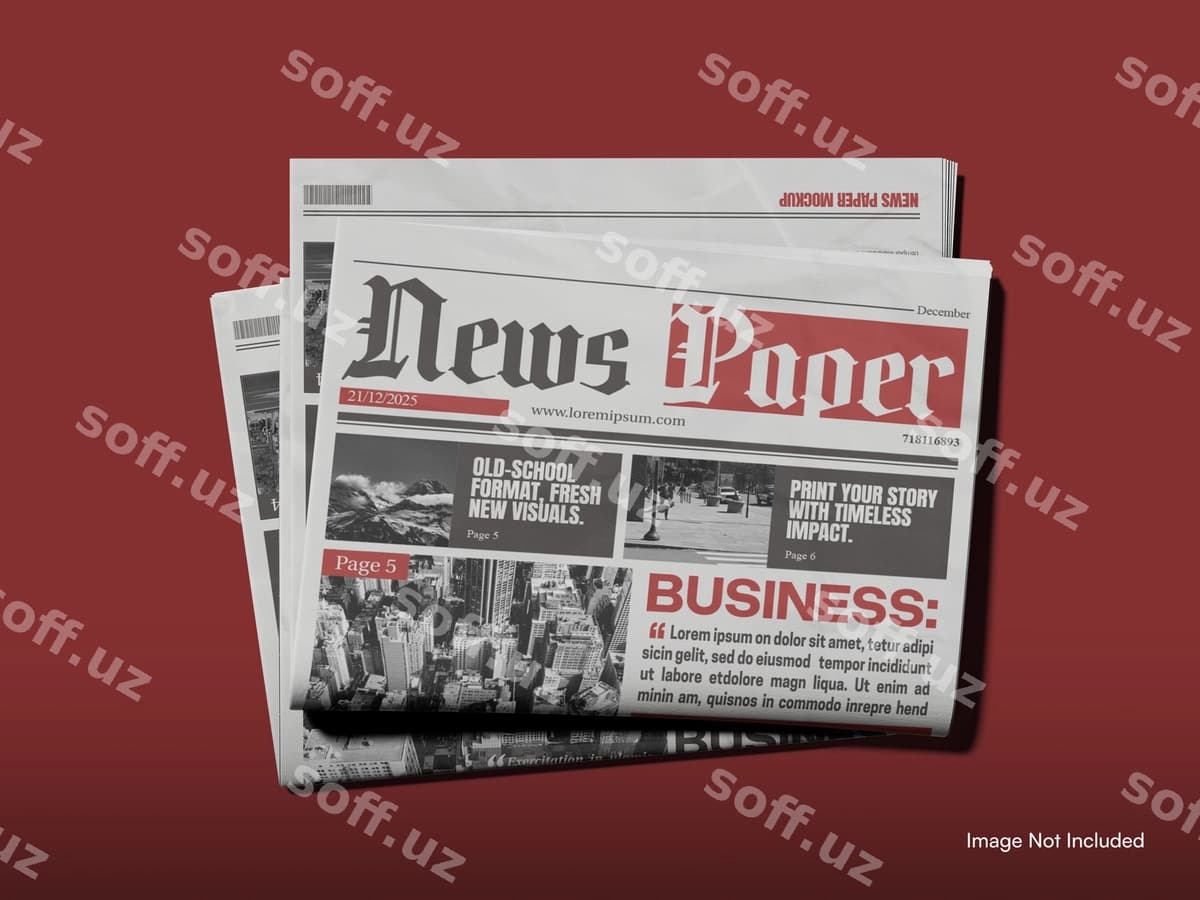 Gazeta mockup flat lay | Newspaper mockup flat lay