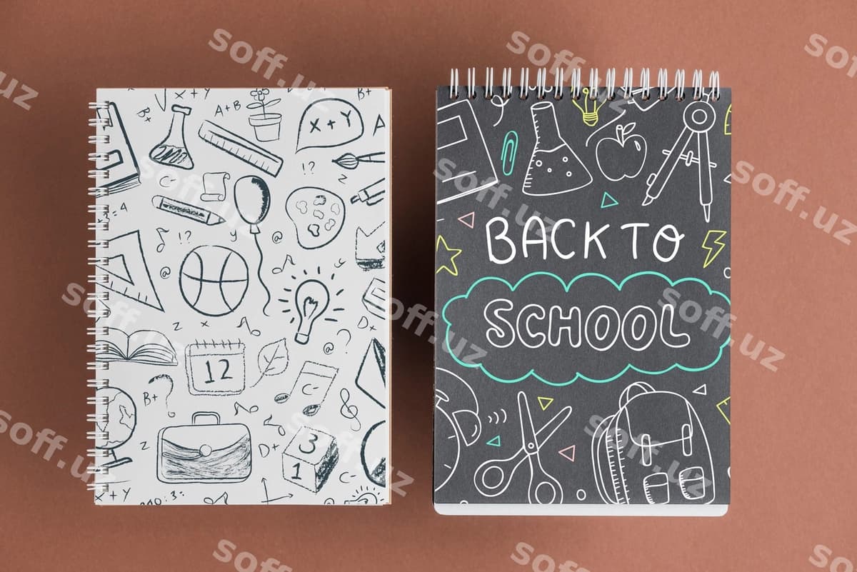Daftar namunasi orqa tomondagi maktab tushunchasi bilan | Notebook mockup with back school concept