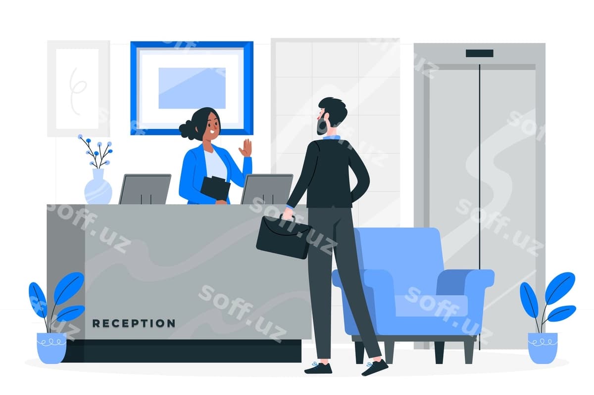 Ofis qabul kontseptsiya illustratsiyasi | Office reception concept illustration