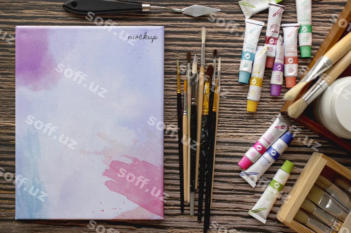 Boya tube mockup | Oil painting tubes mock up