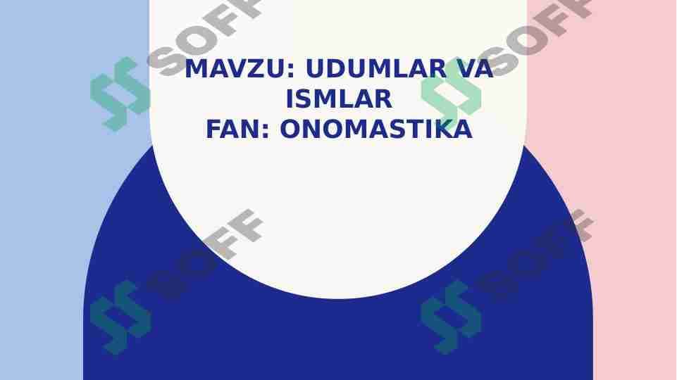 Udumlar va ismlar