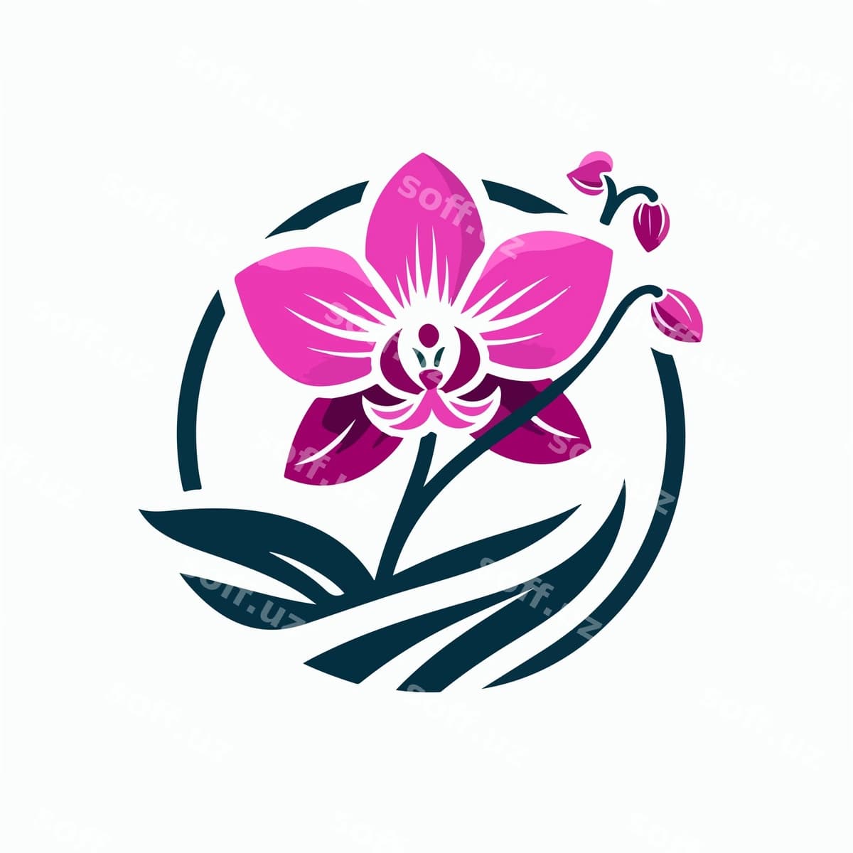 Orxida logotip illustratsiyasi | Orchid logo illustration