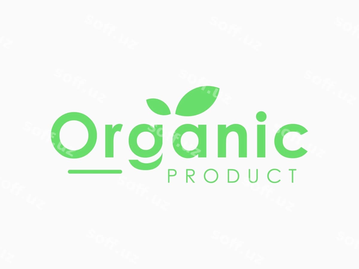 Organik logotip shabloni oddiy yaproqlar bilan | Organic logo template with simple leaves
