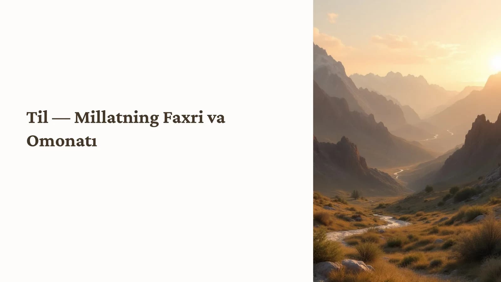 Til — Millatning Faxri va Omonatı