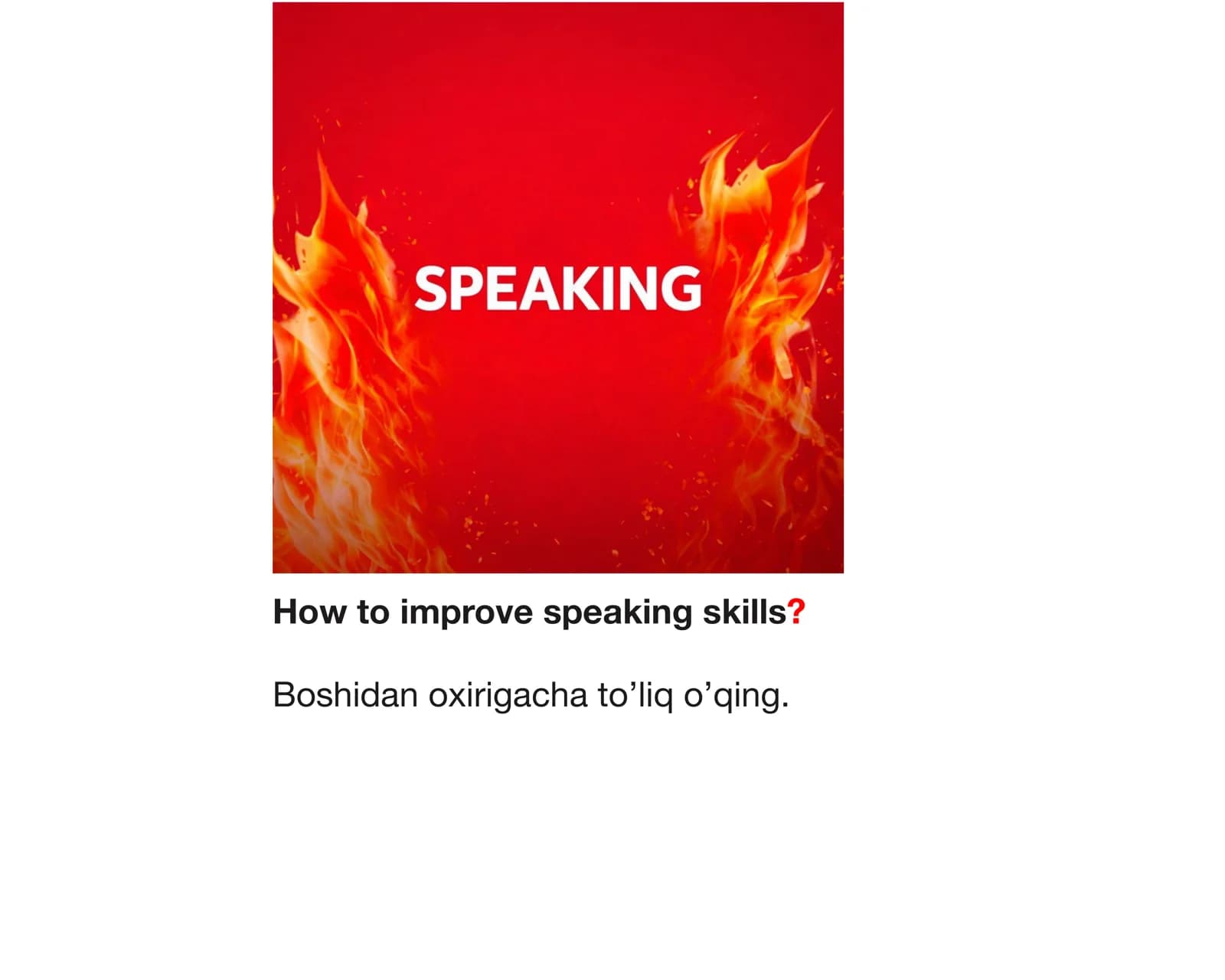 Speaking Skills Improvement