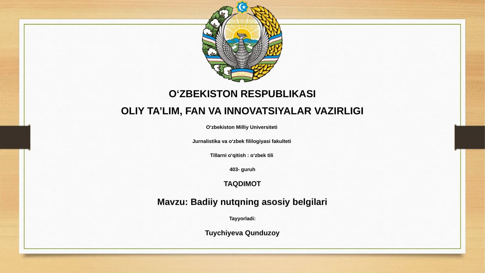 Badiiy nutqning asosiy belgilari