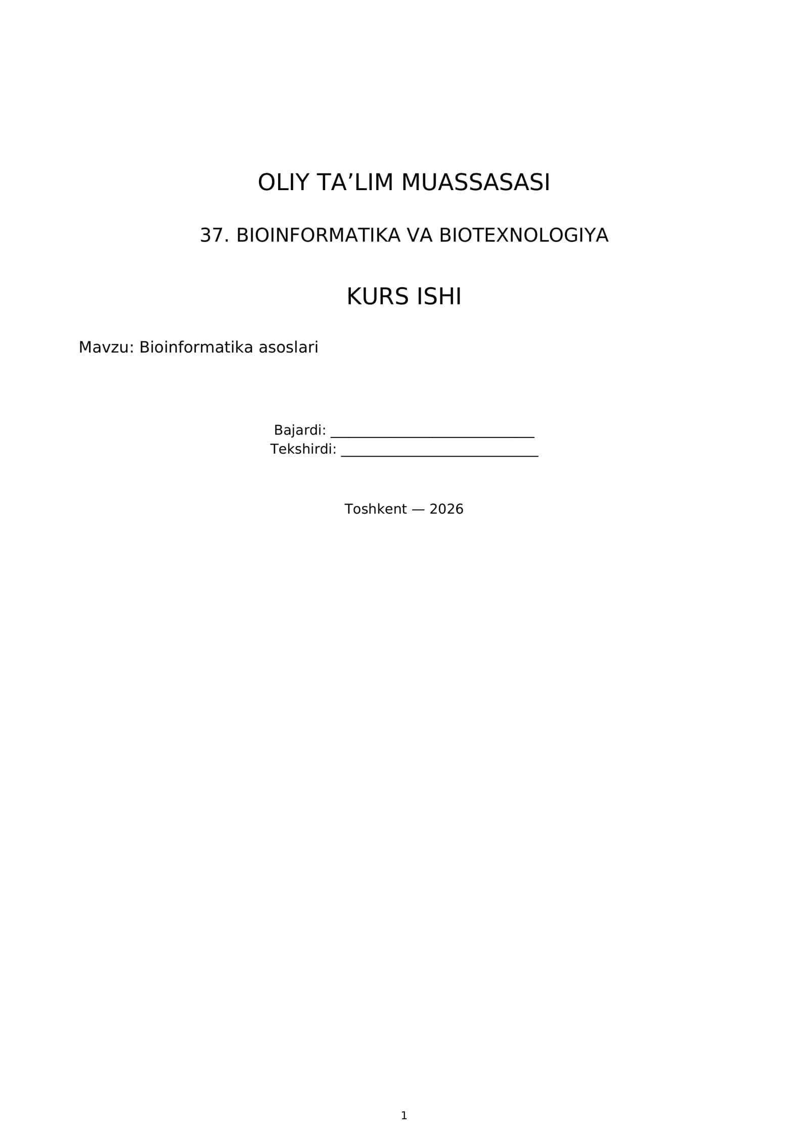 Bioinformatika asoslari