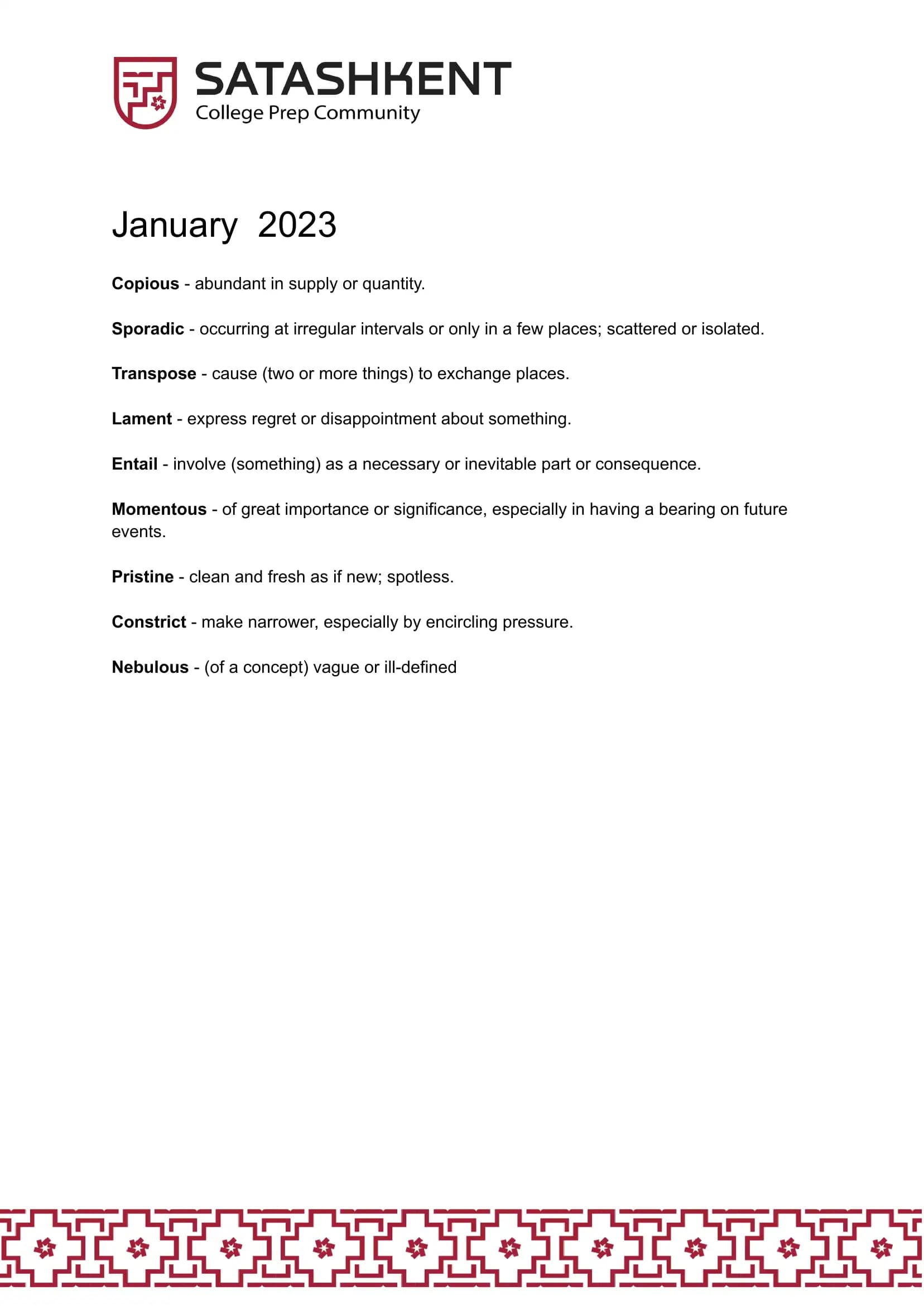 Must Know Words both for IELTS and SAT