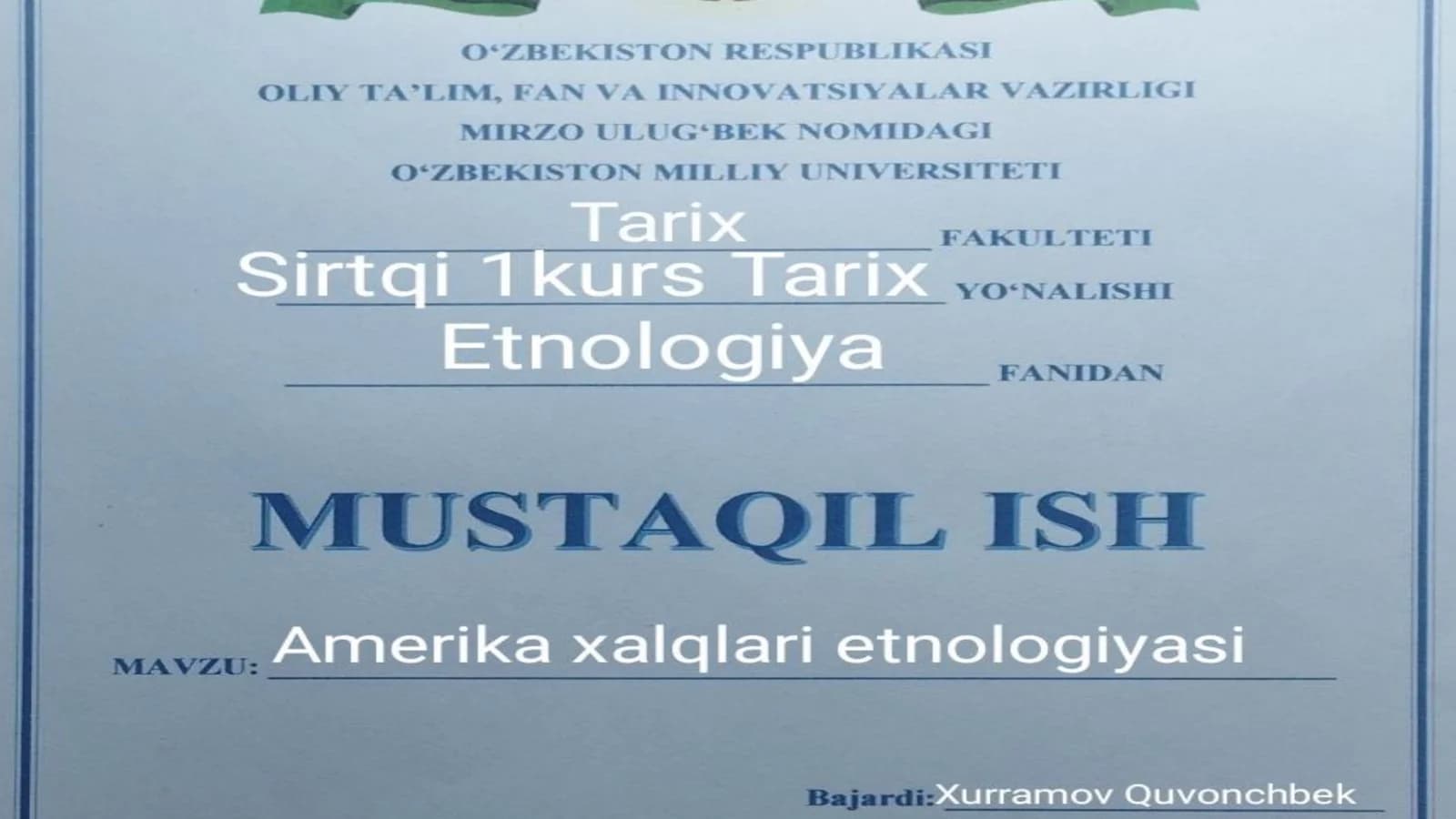 Mavzu: Informatika va AT bilimi