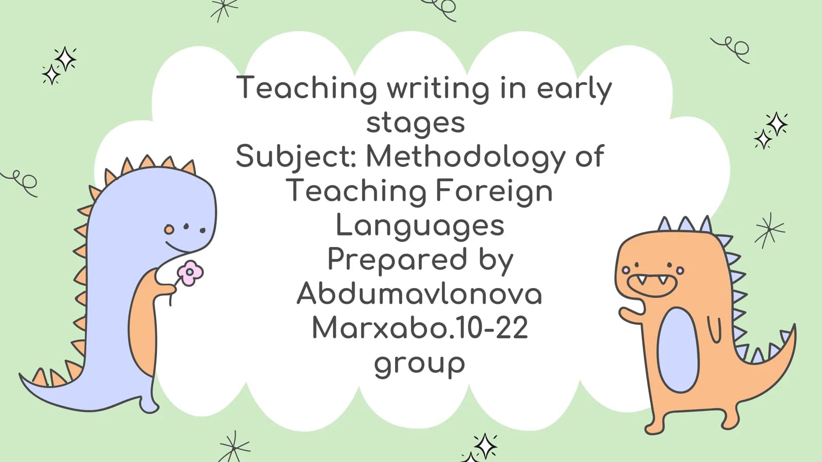 Teaching writing in early stages