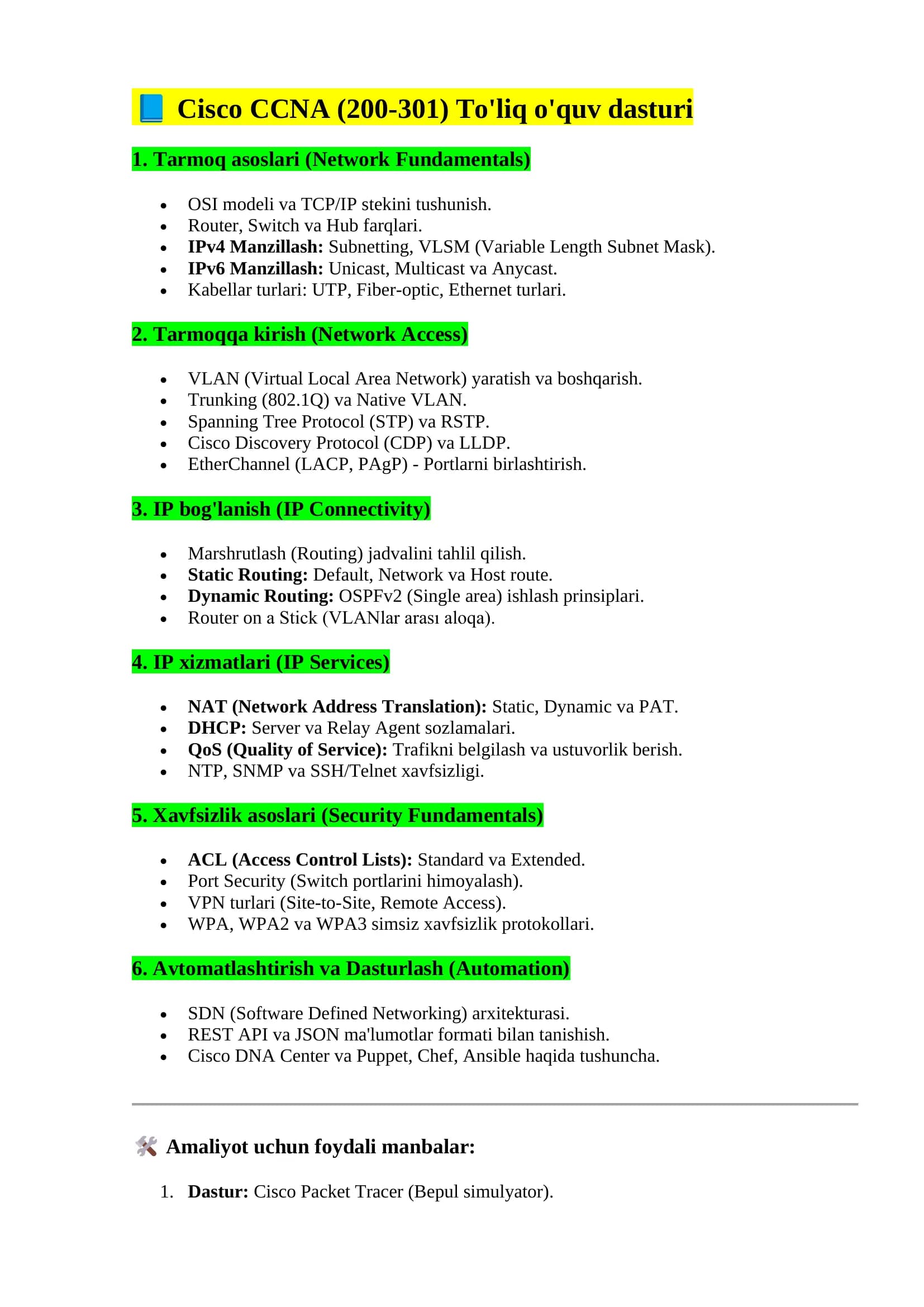 Kiberxavfsizlik roadmap