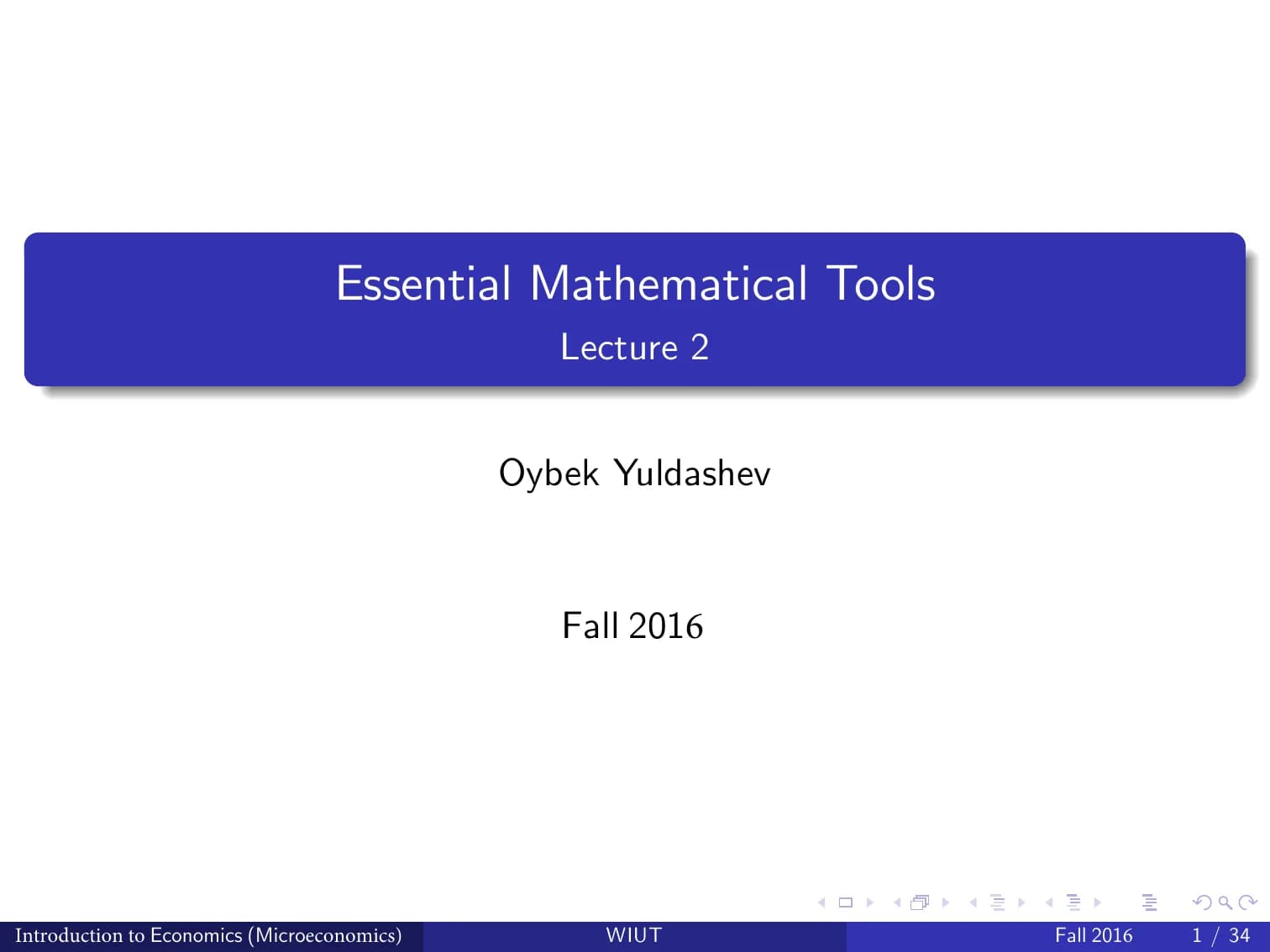 Essential Mathematical Tools
