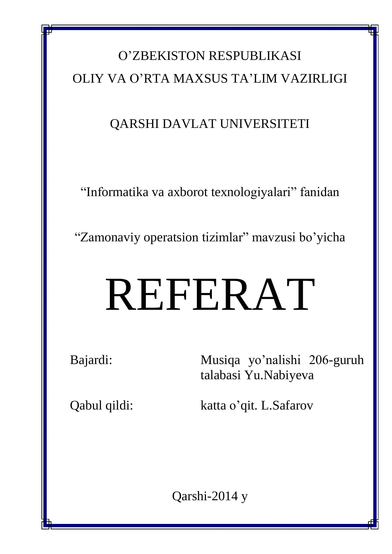 Operatsion tizimlarning turlari