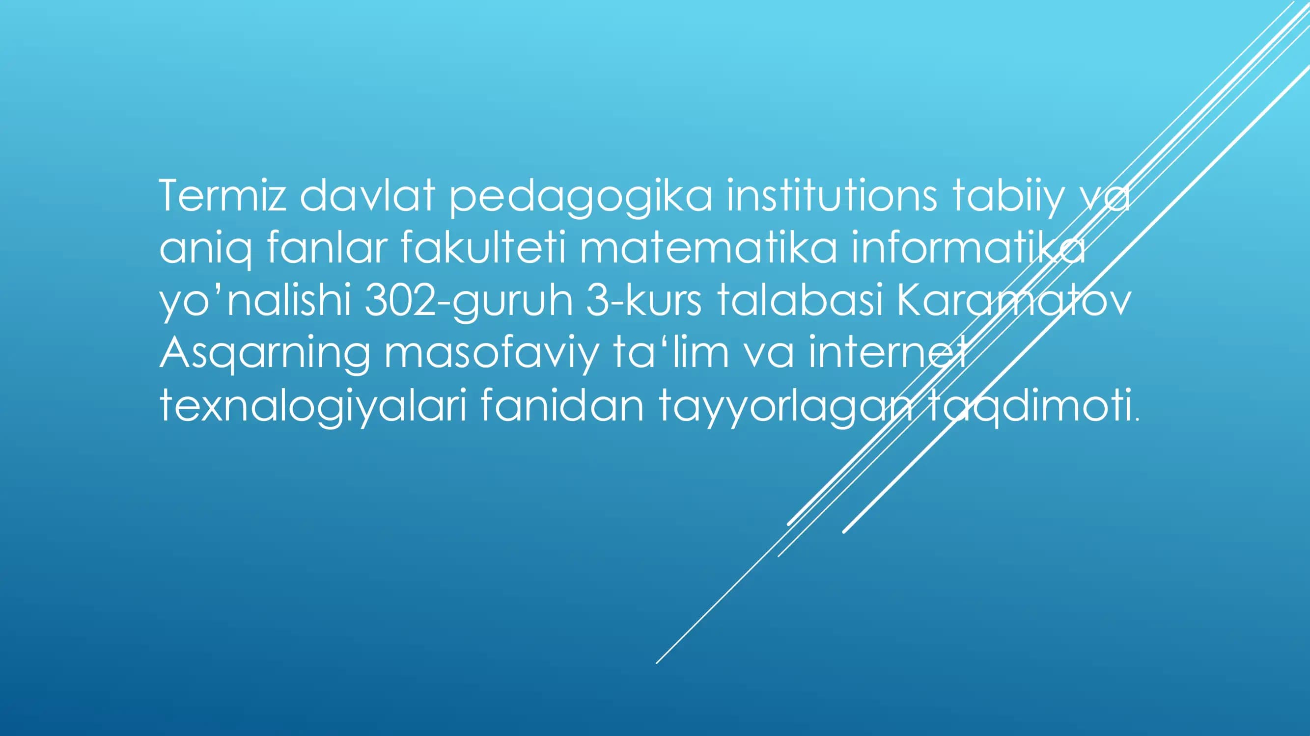 Sun’iy intellekt (SI / AI) kurslari