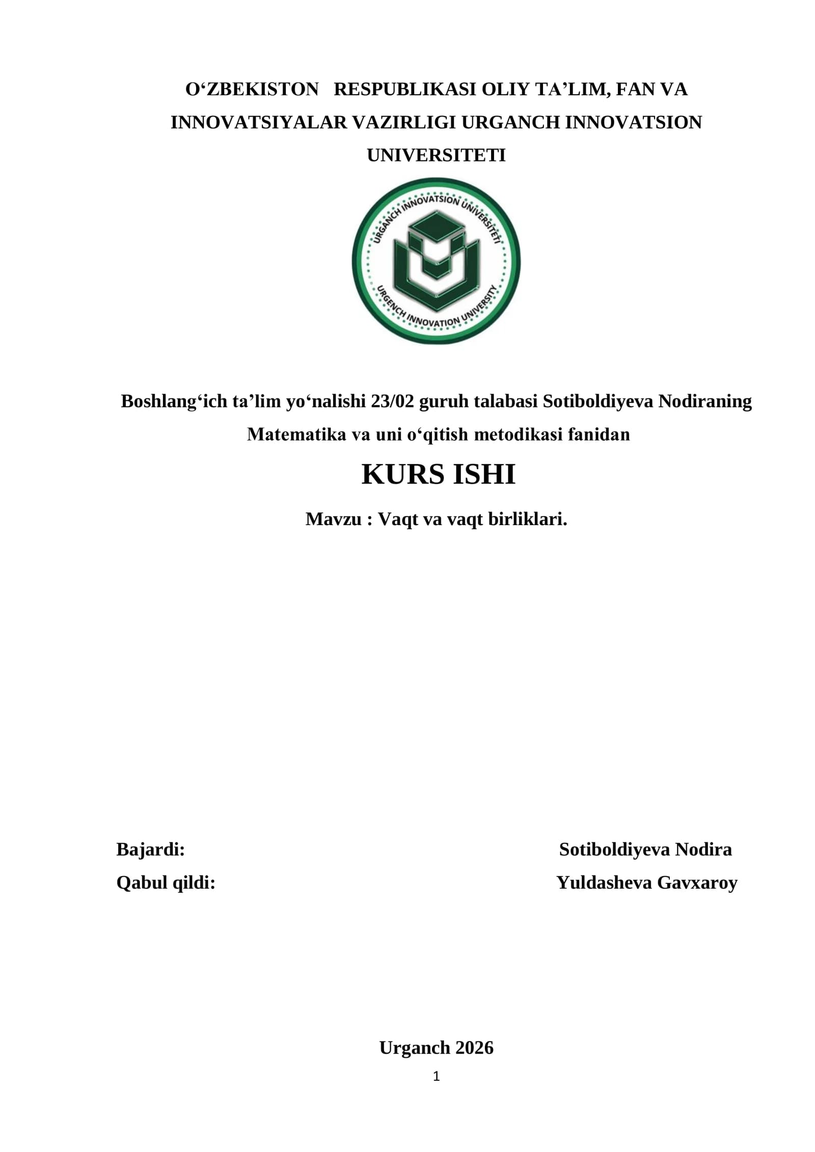 Vaqt va vaqt birliklari