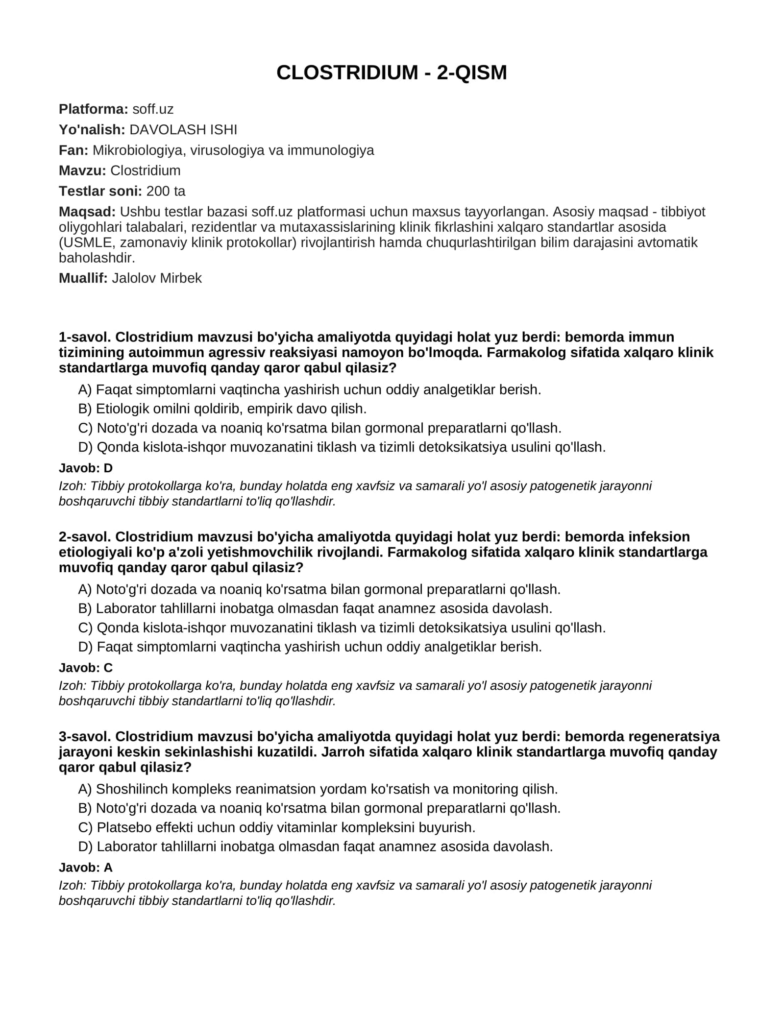 Clostridium - 2-QISM