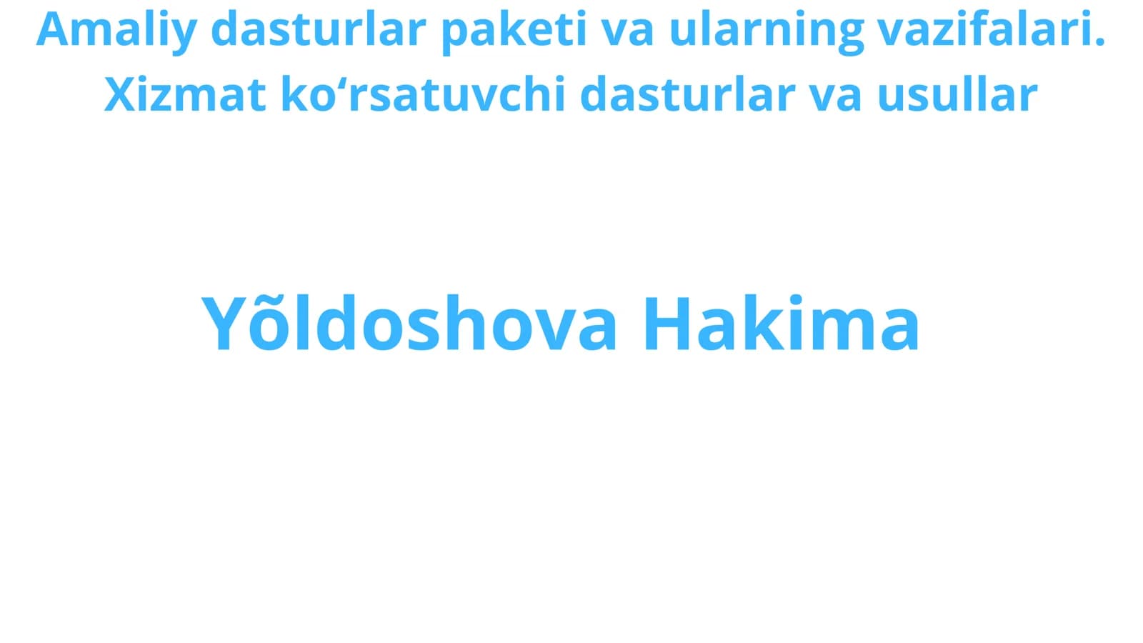 Amaliy Dasturlar Paketi